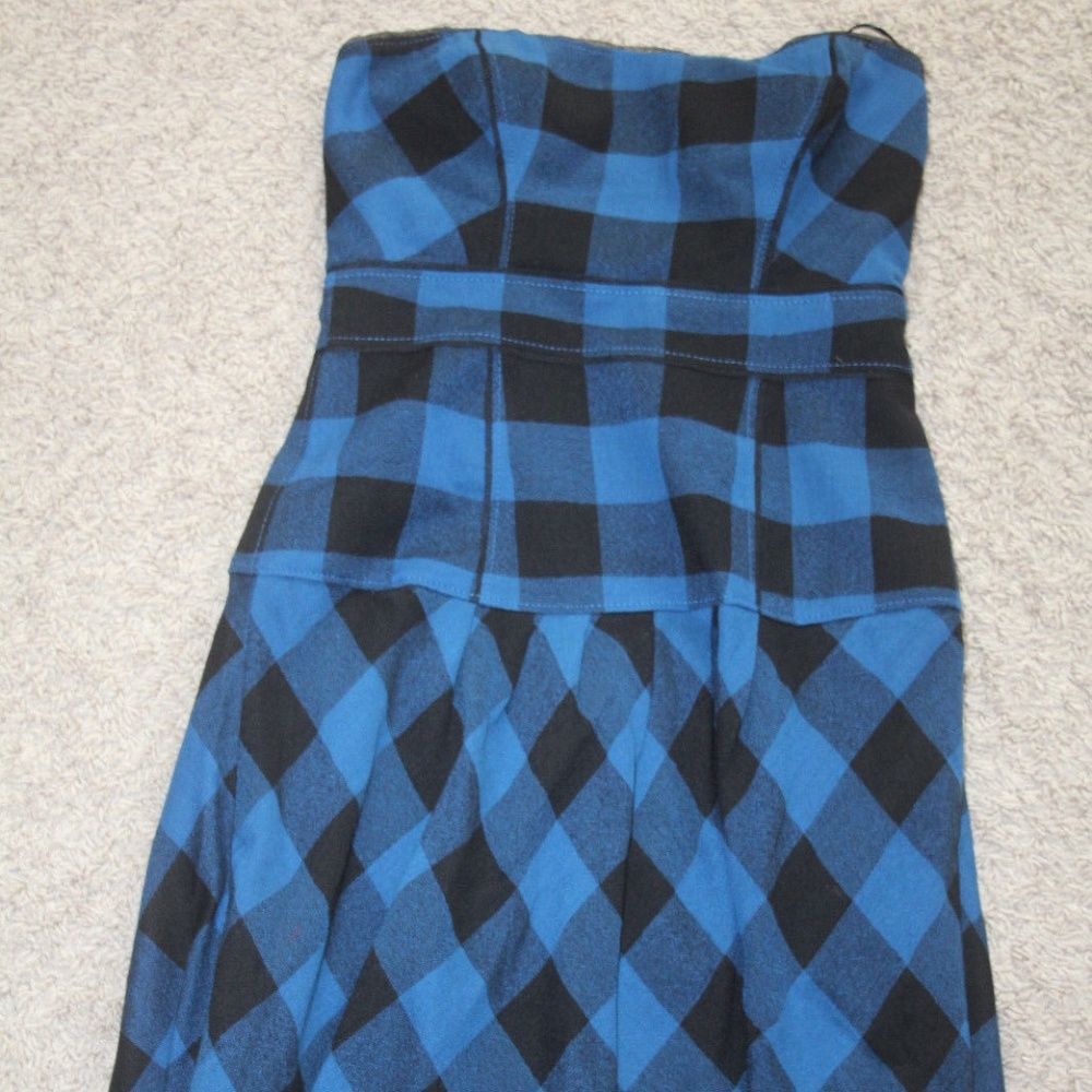 American Eagle Outfitters Plaid Blue Dress sz.0 - Picture 1 of 3